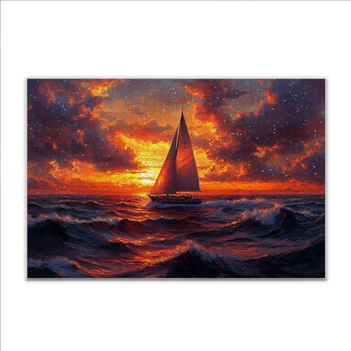 Puzzle Boot Ozean Klassische Puzzle 200 Teile Erwachsene, Holzpuzzle Erwachsene Anspruchsvoll, 2025 Impossible Puzzel Kunst Lernspiel, Schwer DIY Wooden Jigsaw Set Einzigartiges Ostern Geschenk V-5 von JIANFREY