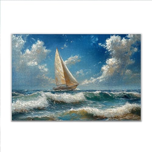 Puzzle Boot Ozean Klassische Puzzle 3000 Teile Erwachsene, Holzpuzzle Erwachsene Anspruchsvoll, 2025 Impossible Puzzel Kunst Lernspiel, Schwer DIY Wooden Jigsaw Set Ostern Geschenk Wohnkultur E-4 von JIANFREY