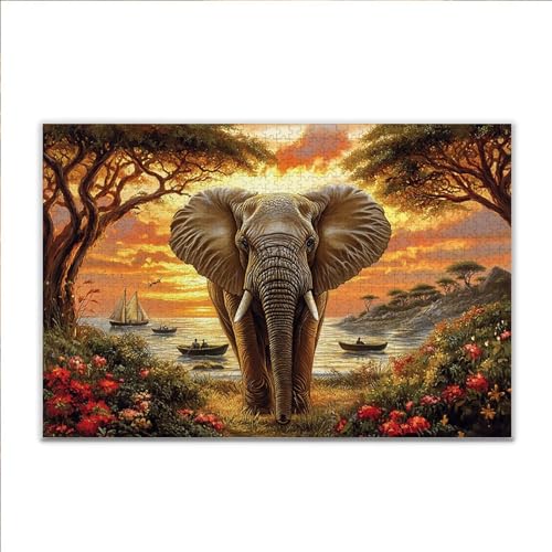 Puzzle Elefant Tier Klassische Puzzle 200 Teile Erwachsene, Holzpuzzle Erwachsene Anspruchsvoll, 2025 Impossible Puzzel Kunst Lernspiel, Schwer DIY Wooden Jigsaw Set Ostern Geschenk Wohnkultur F-71 von JIANFREY