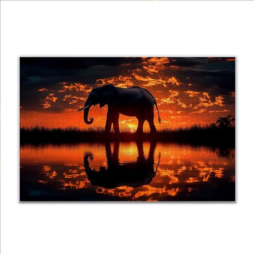 Puzzle Elefant Tier Klassische Puzzle 500 Teile Erwachsene, Holzpuzzle Erwachsene Anspruchsvoll, 2025 Impossible Puzzel Kunst Lernspiel, Schwer DIY Wooden Jigsaw Set Ostern Geschenk Wohnkultur H-8 von JIANFREY
