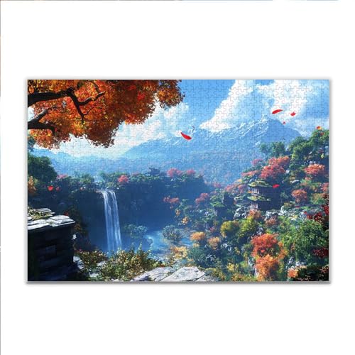 Puzzle Fallen Landschaft Klassische Puzzle 1500 Teile Erwachsene, Holzpuzzle Erwachsene Anspruchsvoll, 2025 Impossible Puzzel Kunst Lernspiel, Schwer Wooden Jigsaw Set Ostern Geschenk Wohnkultur D-61 von JIANFREY