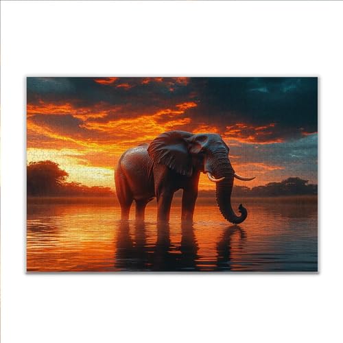 Puzzle Fantasie Elefant Klassische Puzzle 3000 Teile Erwachsene, Holzpuzzle Erwachsene Anspruchsvoll, 2025 Impossible Puzzel Kunst Lernspiel, Schwer Wooden Jigsaw Set Ostern Geschenk Wohnkultur C-3 von JIANFREY