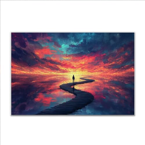 Puzzle Fantasie Landschaft Klassische Puzzle 5000 Teile Erwachsene, Holzpuzzle Erwachsene Anspruchsvoll, 2025 Impossible Puzzel Kunst Lernspiel, Schwer Wooden Jigsaw Set Ostern Geschenk Wohnkultur Z01 von JIANFREY