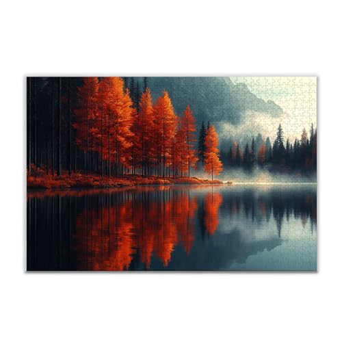 Puzzle Farbe Baum Klassische Puzzle 500 Teile Erwachsene, Holzpuzzle Erwachsene Anspruchsvoll, 2025 Impossible Puzzel Kunst Lernspiel, Schwer DIY Wooden Jigsaw Set Einzigartiges Ostern Geschenk Q-2 von JIANFREY