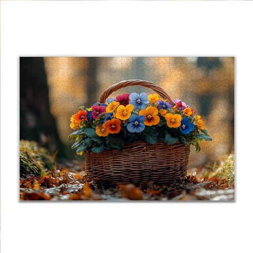 Puzzle Farbe Blume Klassische Puzzle 500 Teile Erwachsene, Holzpuzzle Erwachsene Anspruchsvoll, 2025 Impossible Puzzel Kunst Lernspiel, Schwer DIY Wooden Jigsaw Set Ostern Geschenk Wohnkultur P-9 von JIANFREY