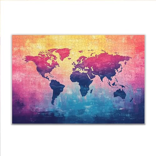 Puzzle Farbe Weltkarte Klassische Puzzle 200 Teile Erwachsene, Holzpuzzle Erwachsene Anspruchsvoll, 2025 Impossible Puzzel Kunst Lernspiel, Schwer DIY Wooden Jigsaw Set Ostern Geschenk Wohnkultur I-7 Puzzle Farbe Weltkarte Klassische Puzzle 200 Teile Erwachsene, Holzpuzzle Erwachsene Anspruchsvoll, 2025 Impossible Puzzel Kunst Lernspiel, Schwer DIY Wooden Jigsaw Set Ostern Geschenk Wohnkultur I-7 von JIANFREY