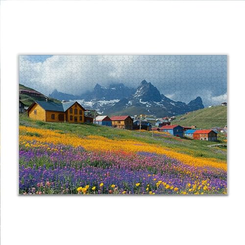 Puzzle Frühling Landschaft Klassische Puzzle 1500 Teile Erwachsene, Holzpuzzle Erwachsene Anspruchsvoll, Impossible Puzzel Kunst Lernspiel, Schwer Wooden Jigsaw Set Ostern Geschenk Wohnkultur K-28 von JIANFREY