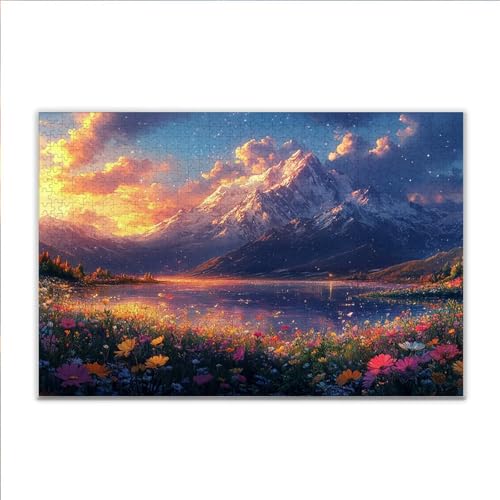 Puzzle Frühling Landschaft Klassische Puzzle 3000 Teile Erwachsene, Holzpuzzle Erwachsene Anspruchsvoll, Impossible Puzzel Kunst Lernspiel, Schwer Wooden Jigsaw Set Ostern Geschenk Wohnkultur S-34 von JIANFREY