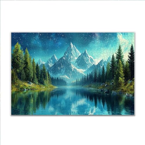 Puzzle Gebirge Frühling Klassische Puzzle 5000 Teile Erwachsene, Holzpuzzle Erwachsene Anspruchsvoll, 2025 Impossible Puzzel Kunst Lernspiel, Schwer Wooden Jigsaw Set Ostern Geschenk Wohnkultur A-11 von JIANFREY