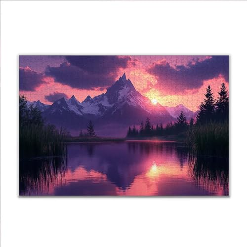 Puzzle Gebirge Landschaft Klassische Puzzle 3000 Teile Erwachsene, Holzpuzzle Erwachsene Anspruchsvoll, 2025 Impossible Puzzel Kunst Lernspiel, Schwer Wooden Jigsaw Set Ostern Geschenk Wohnkultur V-9 von JIANFREY
