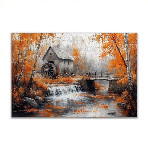 Puzzle Herbst Landschaft Klassische Puzzle 3000 Teile Erwachsene, Holzpuzzle Erwachsene Anspruchsvoll, 2025 Impossible Puzzel Kunst Lernspiel, Schwer Wooden Jigsaw Set Ostern Geschenk Wohnkultur U-1 von JIANFREY