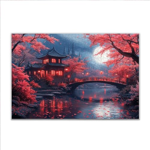 Puzzle Japan Landschaft Klassische Puzzle 1500 Teile Erwachsene, Holzpuzzle Erwachsene Anspruchsvoll, 2025 Impossible Puzzel Kunst Lernspiel, Schwer Wooden Jigsaw Set Ostern Geschenk Wohnkultur R-1 von JIANFREY