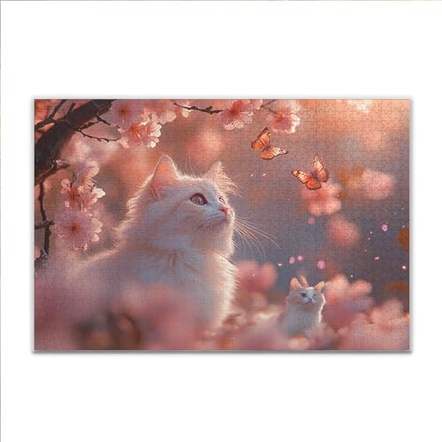Puzzle Katze Tier Klassische Puzzle 3000 Teile Erwachsene, Holzpuzzle Erwachsene Anspruchsvoll, 2025 Impossible Puzzel Kunst Lernspiel, Schwer DIY Wooden Jigsaw Set Ostern Geschenk Wohnkultur G-6 von JIANFREY