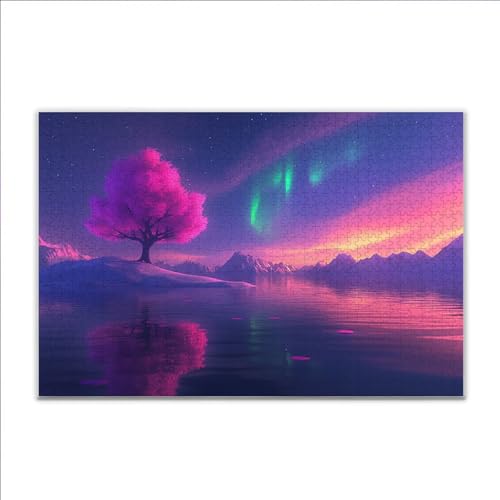 Puzzle Landschaft Aurora Klassische Puzzle 5000 Teile Erwachsene, Holzpuzzle Erwachsene Anspruchsvoll, 2025 Impossible Puzzel Kunst Lernspiel, Schwer Wooden Jigsaw Set Ostern Geschenk Wohnkultur N-8 von JIANFREY