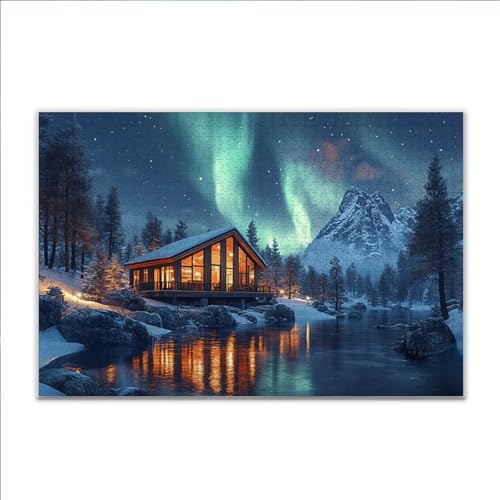 Puzzle Landschaft Aurora Klassische Puzzle 5000 Teile Erwachsene, Holzpuzzle Erwachsene Anspruchsvoll, 2025 Impossible Puzzel Kunst Lernspiel, Schwer Wooden Jigsaw Set Ostern Geschenk Wohnkultur U-3 von JIANFREY