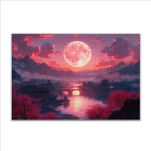 Puzzle Landschaft Mond Klassische Puzzle 200 Teile Erwachsene, Holzpuzzle Erwachsene Anspruchsvoll, 2025 Impossible Puzzel Kunst Lernspiel, Schwer DIY Wooden Jigsaw Set Ostern Geschenk Wohnkultur C-6 von JIANFREY