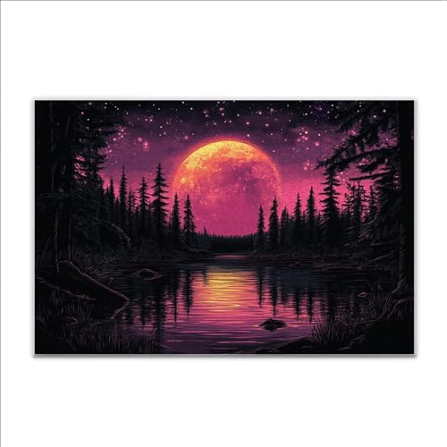 Puzzle Landschaft Mond Klassische Puzzle 200 Teile Erwachsene, Holzpuzzle Erwachsene Anspruchsvoll, 2025 Impossible Puzzel Kunst Lernspiel, Schwer DIY Wooden Jigsaw Set Ostern Geschenk Wohnkultur V-21 von JIANFREY