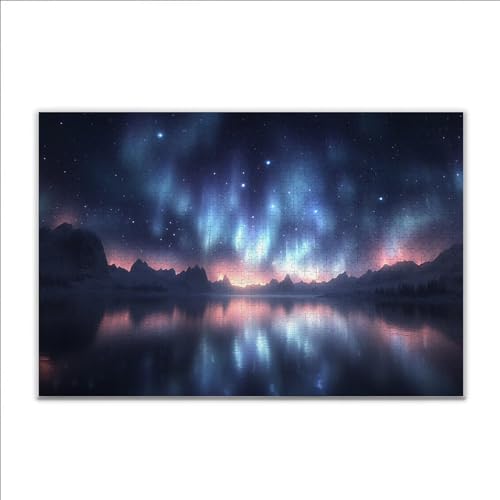 Puzzle Landschaft Nordlicht Klassische Puzzle 5000 Teile Erwachsene, Holzpuzzle Erwachsene Anspruchsvoll, Impossible Puzzel Kunst Lernspiel, Schwer Wooden Jigsaw Set Ostern Geschenk Wohnkultur L-6 von JIANFREY
