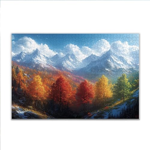 Puzzle Landschaft Schneeberg Klassische Puzzle 200 Teile Erwachsene, Holzpuzzle Erwachsene Anspruchsvoll, Impossible Puzzel Kunst Lernspiel, Schwer Wooden Jigsaw Set Ostern Geschenk Wohnkultur H-7 von JIANFREY
