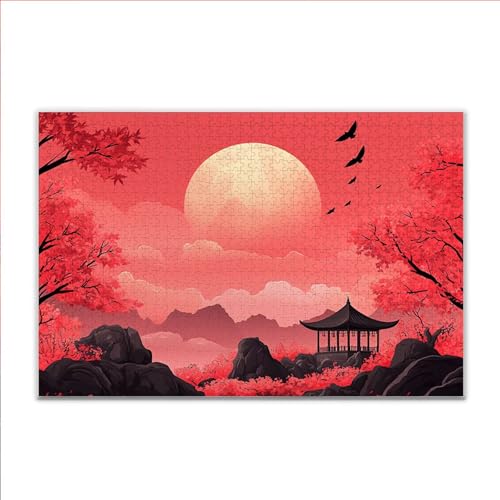 Puzzle Landschaft Sonnenuntergang Klassische Puzzle 1500 Teile Erwachsene, Holzpuzzle Erwachsene Anspruchsvoll, 2025 Impossible Puzzel Kunst Lernspiel, Schwer DIY Wooden Jigsaw Set Ostern Geschenk A31 von JIANFREY
