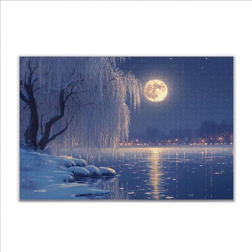 Puzzle Landschaft Winter Klassische Puzzle 3000 Teile Erwachsene, Holzpuzzle Erwachsene Anspruchsvoll, 2025 Impossible Puzzel Kunst Lernspiel, Schwer Wooden Jigsaw Set Ostern Geschenk Wohnkultur B-2 von JIANFREY