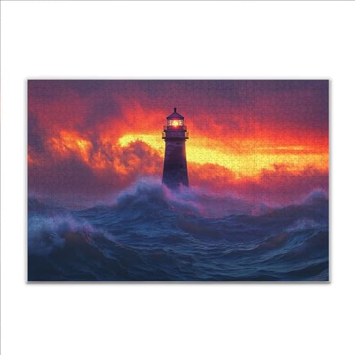 Puzzle Leuchtturm Landschaft Klassische Puzzle 200 Teile Erwachsene, Holzpuzzle Erwachsene Anspruchsvoll, Impossible Puzzel Kunst Lernspiel, Schwer Wooden Jigsaw Set Ostern Geschenk Wohnkultur K-71 von JIANFREY