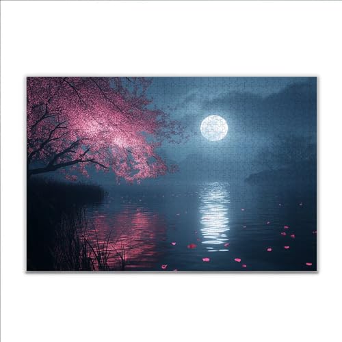 Puzzle Mond Baum Klassische Puzzle 3000 Teile Erwachsene, Holzpuzzle Erwachsene Anspruchsvoll, 2025 Impossible Puzzel Kunst Lernspiel, Schwer DIY Wooden Jigsaw Set Einzigartiges Ostern Geschenk C-8 von JIANFREY