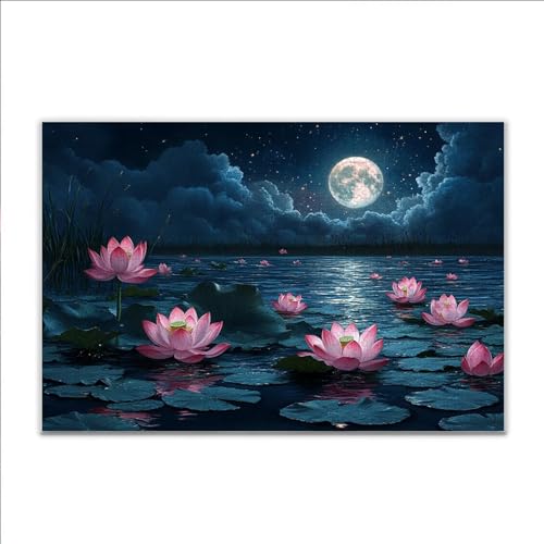 Puzzle Mond Lotus Klassische Puzzle 3000 Teile Erwachsene, Holzpuzzle Erwachsene Anspruchsvoll, 2025 Impossible Puzzel Kunst Lernspiel, Schwer DIY Wooden Jigsaw Set Ostern Geschenk Wohnkultur D-2 von JIANFREY