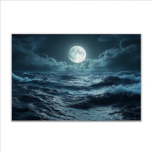 Puzzle Mond Ozean Klassische Puzzle 500 Teile Erwachsene, Holzpuzzle Erwachsene Anspruchsvoll, 2025 Impossible Puzzel Kunst Lernspiel, Schwer DIY Wooden Jigsaw Set Einzigartiges Ostern Geschenk J-4 von JIANFREY