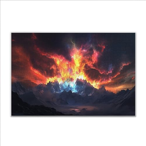 Puzzle Nordlicht Landschaft Klassische Puzzle 1500 Teile Erwachsene, Holzpuzzle Erwachsene Anspruchsvoll, Impossible Puzzel Kunst Lernspiel, Schwer Wooden Jigsaw Set Ostern Geschenk Wohnkultur P-1 von JIANFREY
