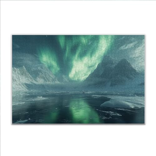 Puzzle Nordlicht Landschaft Klassische Puzzle 3000 Teile Erwachsene, Holzpuzzle Erwachsene Anspruchsvoll, Impossible Puzzel Kunst Lernspiel, Schwer Wooden Jigsaw Set Ostern Geschenk Wohnkultur I-2 von JIANFREY