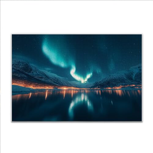 Puzzle Nordlicht Landschaft Klassische Puzzle 3000 Teile Erwachsene, Holzpuzzle Erwachsene Anspruchsvoll, Impossible Puzzel Kunst Lernspiel, Schwer Wooden Jigsaw Set Ostern Geschenk Wohnkultur Y-1 von JIANFREY