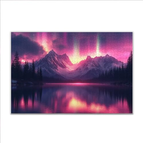 Puzzle Nordlicht Landschaft Klassische Puzzle 5000 Teile Erwachsene, Holzpuzzle Erwachsene Anspruchsvoll, Impossible Puzzel Kunst Lernspiel, Schwer Wooden Jigsaw Set Ostern Geschenk Wohnkultur X-8 von JIANFREY