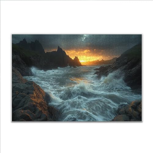 Puzzle Ozean Sonnenuntergang Klassische Puzzle 200 Teile Erwachsene, Holzpuzzle Erwachsene Anspruchsvoll, Impossible Puzzel Kunst Lernspiel, Schwer Wooden Jigsaw Set Ostern Geschenk Wohnkultur M-5 von JIANFREY