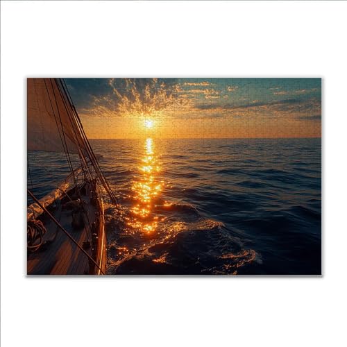 Puzzle Ozean Sonnenuntergang Klassische Puzzle 200 Teile Erwachsene, Holzpuzzle Erwachsene Anspruchsvoll, Impossible Puzzel Kunst Lernspiel, Schwer Wooden Jigsaw Set Ostern Geschenk Wohnkultur U-3 von JIANFREY