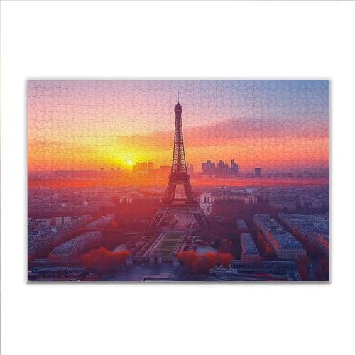 Puzzle Paris Turm Klassische Puzzle 500 Teile Erwachsene, Holzpuzzle Erwachsene Anspruchsvoll, 2025 Impossible Puzzel Kunst Lernspiel, Schwer DIY Wooden Jigsaw Set Einzigartiges Ostern Geschenk H-4 von JIANFREY