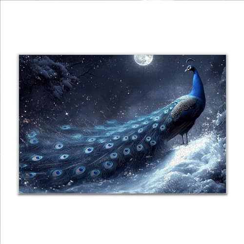Puzzle Pfau Tier Klassische Puzzle 500 Teile Erwachsene, Holzpuzzle Erwachsene Anspruchsvoll, 2025 Impossible Puzzel Kunst Lernspiel, Schwer DIY Wooden Jigsaw Set Einzigartiges Ostern Geschenk Z-3 von JIANFREY
