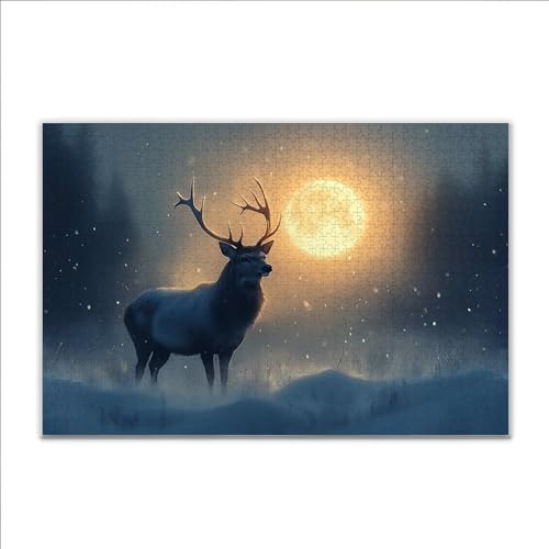 Puzzle REH Mond Klassische Puzzle 200 Teile Erwachsene, Holzpuzzle Erwachsene Anspruchsvoll, 2025 Impossible Puzzel Kunst Lernspiel, Schwer DIY Wooden Jigsaw Set Einzigartiges Ostern Geschenk L-0 von JIANFREY