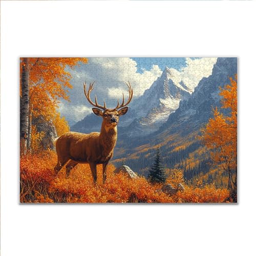 Puzzle REH Tier Klassische Puzzle 1500 Teile Erwachsene, Holzpuzzle Erwachsene Anspruchsvoll, 2025 Impossible Puzzel Kunst Lernspiel, Schwer DIY Wooden Jigsaw Set Einzigartiges Ostern Geschenk S-8 von JIANFREY