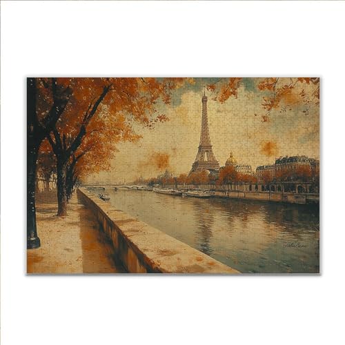 Puzzle Retro Turm Klassische Puzzle 500 Teile Erwachsene, Holzpuzzle Erwachsene Anspruchsvoll, 2025 Impossible Puzzel Kunst Lernspiel, Schwer DIY Wooden Jigsaw Set Einzigartiges Ostern Geschenk B-0 von JIANFREY