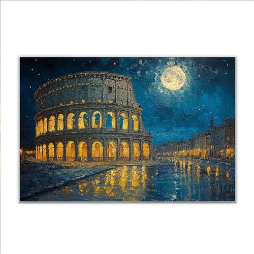 Puzzle Rom Architektur Klassische Puzzle 500 Teile Erwachsene, Holzpuzzle Erwachsene Anspruchsvoll, 2025 Impossible Puzzel Kunst Lernspiel, Schwer DIY Wooden Jigsaw Set Ostern Geschenk Wohnkultur R-8 von JIANFREY