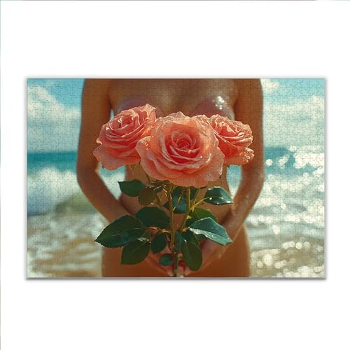 Puzzle Rose Landschaft Klassische Puzzle 500 Teile Erwachsene, Holzpuzzle Erwachsene Anspruchsvoll, 2025 Impossible Puzzel Kunst Lernspiel, Schwer DIY Wooden Jigsaw Set Ostern Geschenk Wohnkultur M-5 von JIANFREY