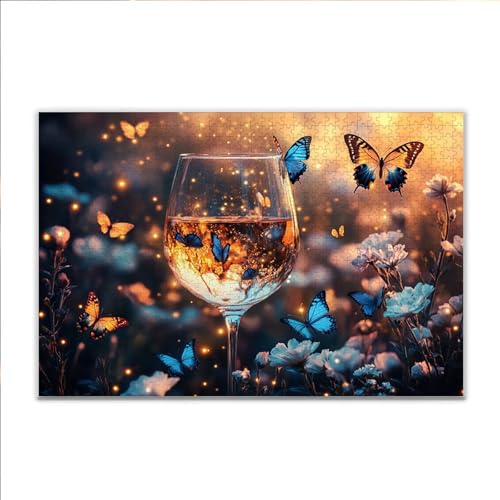 Puzzle Schmetterling Tasse Klassische Puzzle 3000 Teile Erwachsene, Holzpuzzle Erwachsene Anspruchsvoll, 2025 Impossible Puzzel Kunst Lernspiel, Schwer Wooden Jigsaw Set Ostern Geschenk Wohnkultur G41 von JIANFREY