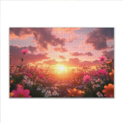 Puzzle Sonnenuntergang Blume Klassische Puzzle 200 Teile Erwachsene, Holzpuzzle Erwachsene Anspruchsvoll, Impossible Puzzel Kunst Lernspiel, Schwer Wooden Jigsaw Set Ostern Geschenk Wohnkultur T-9 von JIANFREY