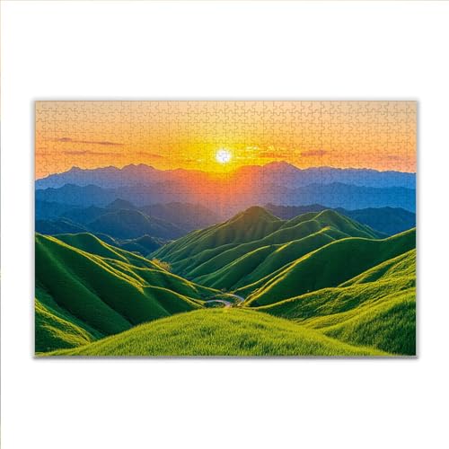 Puzzle Sonnenuntergang Frühling Klassische Puzzle 500 Teile Erwachsene, Holzpuzzle Erwachsene Anspruchsvoll, 2025 Impossible Puzzel Kunst Lernspiel, Schwer DIY Wooden Jigsaw Set Ostern Geschenk T-01 von JIANFREY
