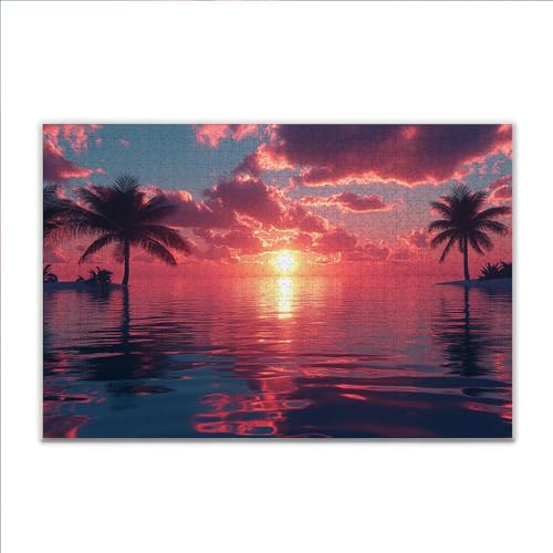 Puzzle Sonnenuntergang Landschaft Klassische Puzzle 1500 Teile Erwachsene, Holzpuzzle Erwachsene Anspruchsvoll, 2025 Impossible Puzzel Kunst Lernspiel, Schwer DIY Wooden Jigsaw Set Ostern Geschenk G-4 von JIANFREY