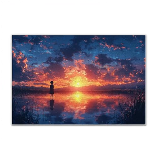 Puzzle Sonnenuntergang Landschaft Klassische Puzzle 500 Teile Erwachsene, Holzpuzzle Erwachsene Anspruchsvoll, 2025 Impossible Puzzel Kunst Lernspiel, Schwer DIY Wooden Jigsaw Set Ostern Geschenk L-5 von JIANFREY