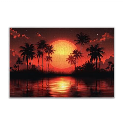 Puzzle Sonnenuntergang Landschaft Klassische Puzzle 500 Teile Erwachsene, Holzpuzzle Erwachsene Anspruchsvoll, 2025 Impossible Puzzel Kunst Lernspiel, Schwer DIY Wooden Jigsaw Set Ostern Geschenk U-8 von JIANFREY
