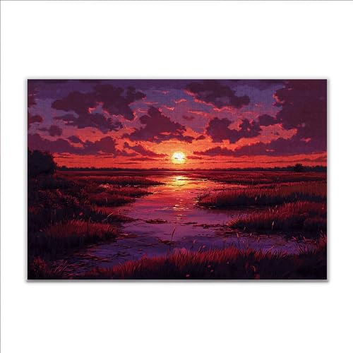 Puzzle Sonnenuntergang Landschaft Klassische Puzzle 5000 Teile Erwachsene, Holzpuzzle Erwachsene Anspruchsvoll, 2025 Impossible Puzzel Kunst Lernspiel, Schwer DIY Wooden Jigsaw Set Ostern Geschenk T11 von JIANFREY