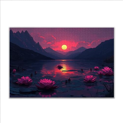 Puzzle Sonnenuntergang Lotus Klassische Puzzle 500 Teile Erwachsene, Holzpuzzle Erwachsene Anspruchsvoll, Impossible Puzzel Kunst Lernspiel, Schwer Wooden Jigsaw Set Ostern Geschenk Wohnkultur A-8 Puzzle Sonnenuntergang Lotus Klassische Puzzle 500 Teile Erwachsene, Holzpuzzle Erwachsene Anspruchsvoll, Impossible Puzzel Kunst Lernspiel, Schwer Wooden Jigsaw Set Ostern Geschenk Wohnkultur A-8 von JIANFREY